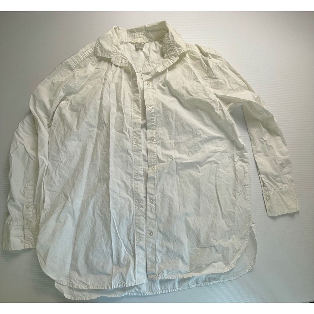 H&M White Long Sleeve Button Down Shirt Womens XS Extra Small Collared